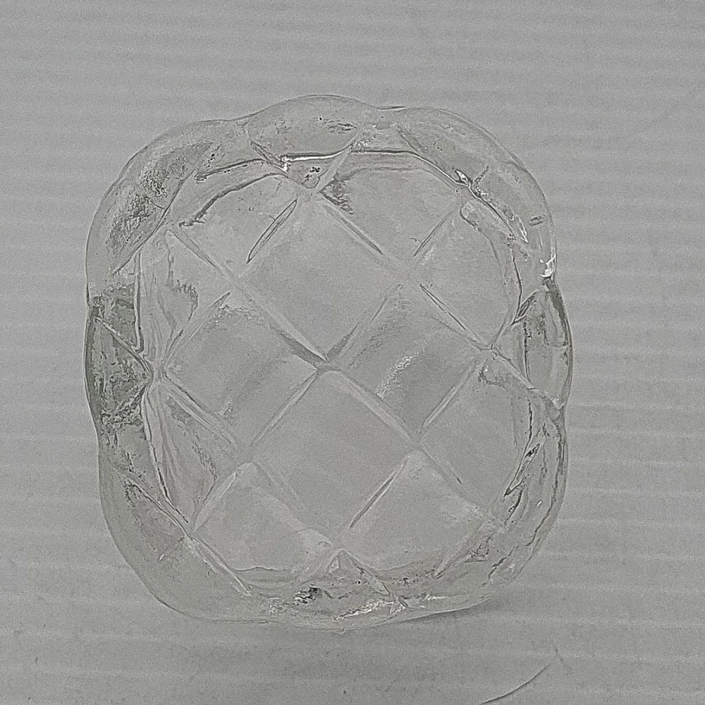 Small Clear Glass Square‎ Open Basket Used
